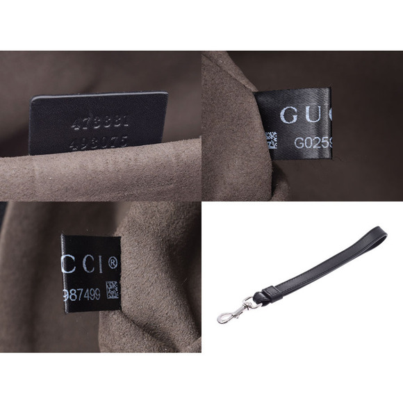 Gucci Guccissima Shoulder Bag Black Calfskin Clutch - Picture 9 of 11